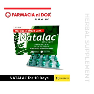 Natalac Malunggay Leaves (Moringa Oleifera) 250mg Capsules for 10 Days - 10 Capsules