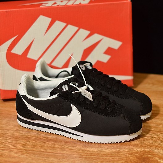 nylon black nike cortez