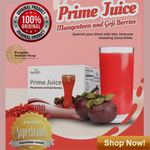 1st Health Prime Juice Mangostee Goji Berries 1 box UNO xanthone Shopee Philippines