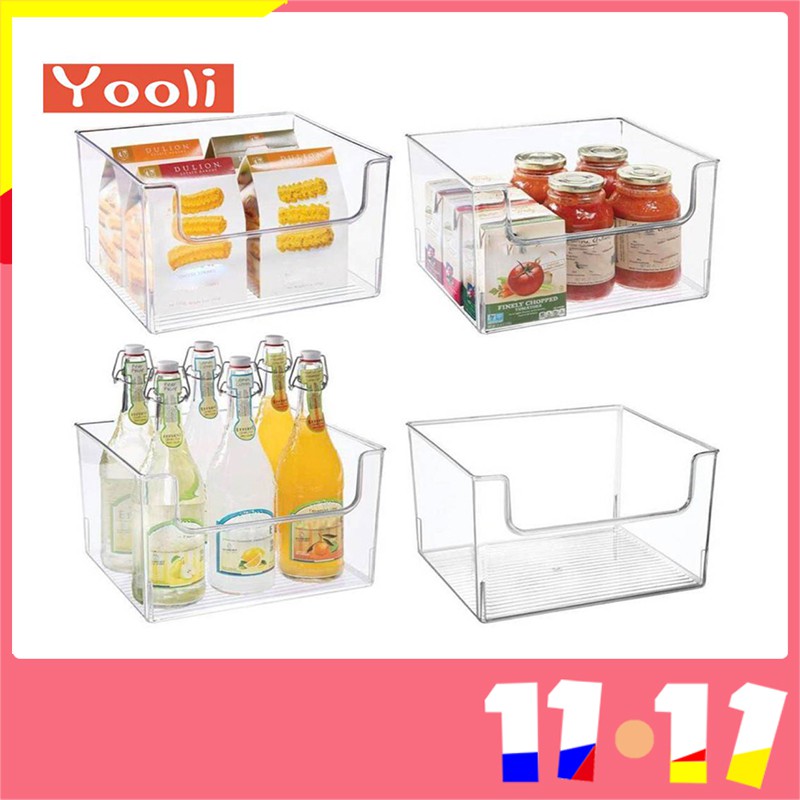 Clear Pantry Organizer Bins Household Plastic Food Storage Basket Box For Kitchen Countertops Cabinets Refrigerator Freezer Shopee Philippines