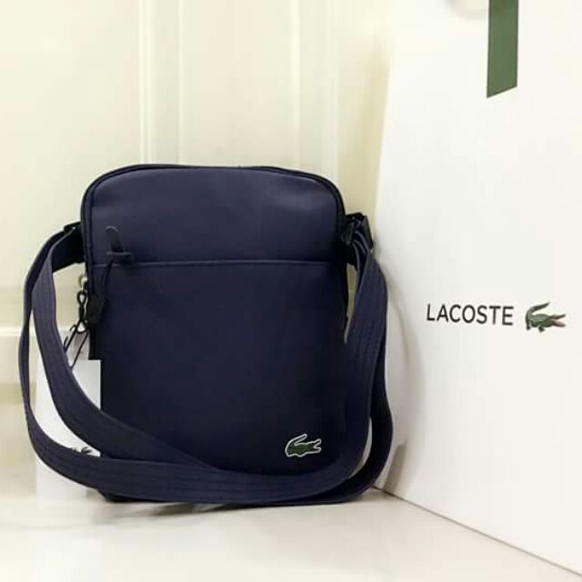 lacoste sling bag leather