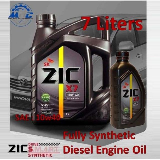 ZIC X7 10w40 Fully Synthetic 7 Liters DIESEL Engine oil | Shopee ...