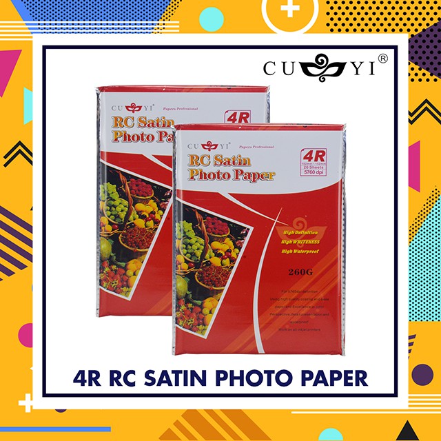 CUYI RC SATIN PHOTO PAPER 260GSM 4R (20 SHEETS) | Shopee Philippines