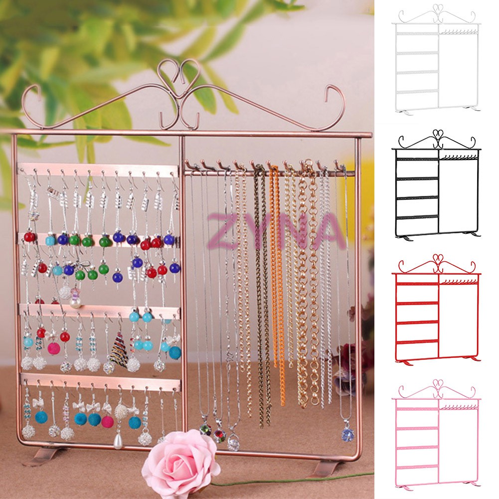 Jewelry Organizer Earring Holder Necklace Display Large Capacity With Removable Foot Bracelets Hanger Wall Stand Rack Accessories Jewelry Urbytus Com