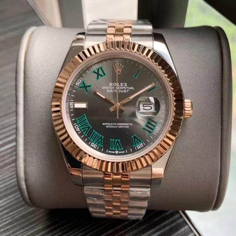 rolex datejust 41 wimbledon rose gold