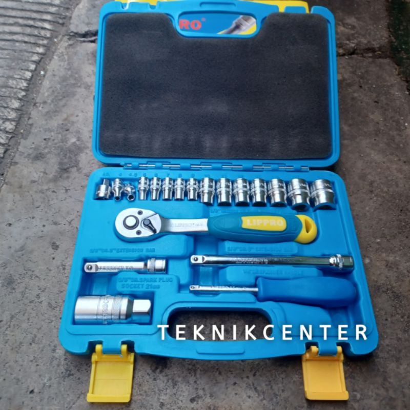 Shock Lock Set LIPPRO 21 Pcs 6PT Original Shocket Wrench 1/4 "And 3/8