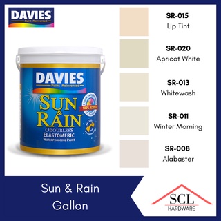 DAVIES Sun & Rain BEIGE / PINK / LIGHT BLUE 4 Liters / 1 Gallon Light Colors -
