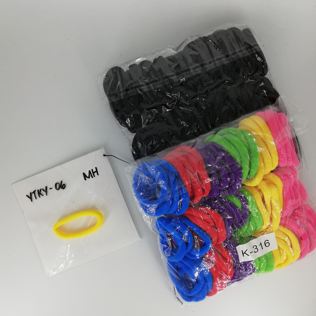 Pony Garter Hair Tie Packed Wholesale Colorful Plain Shopee
