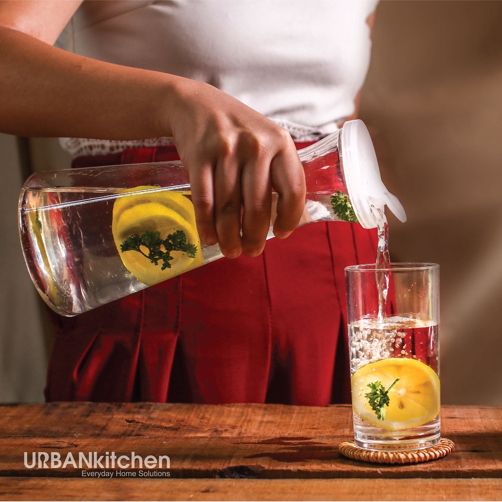 URBAN KITCHEN PET (Polyethylene) Carafe with White Lid 1L B1T1 [NOT LEAKPROOF] [512001B1T1 - WHITE] — view 6