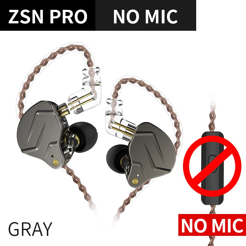 Kz Zsn Pro Metal Earphones 1ba 1dd Hybrid Bass Earbuds Headset