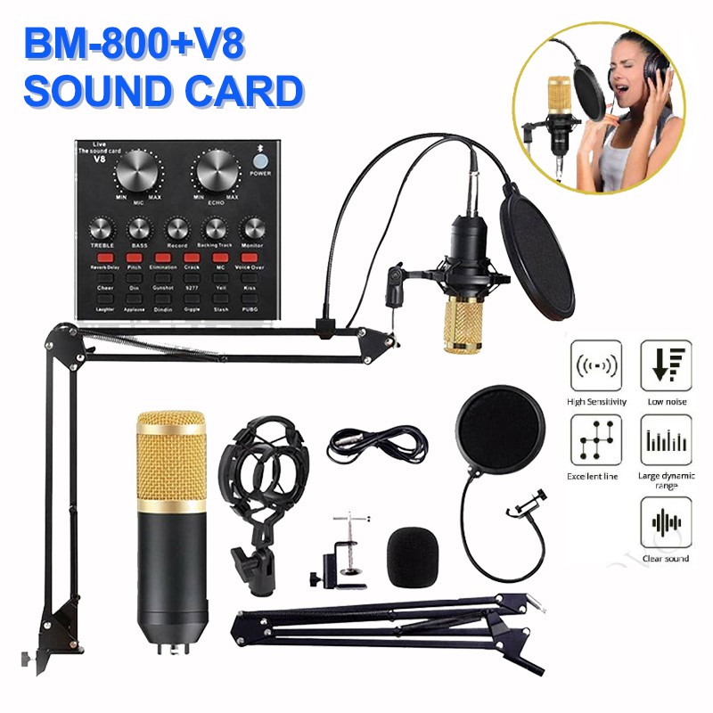 T.S Original bm 800 V8 sound card microphone condenser set Kit Audio ...