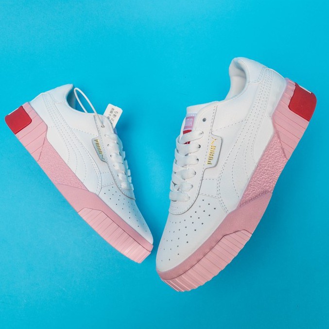 puma cali pink and white