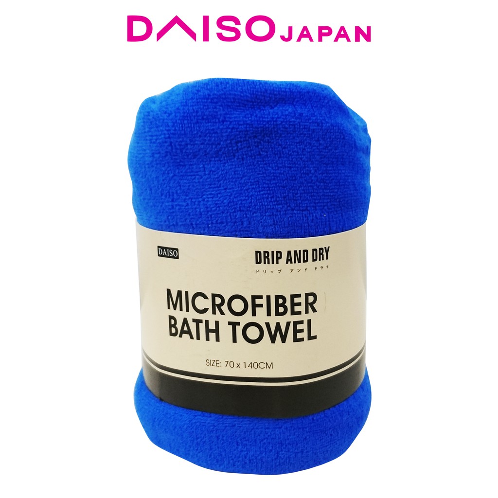 Daiso Microfiber Bath Towel Blue 140 cm Shopee Philippines