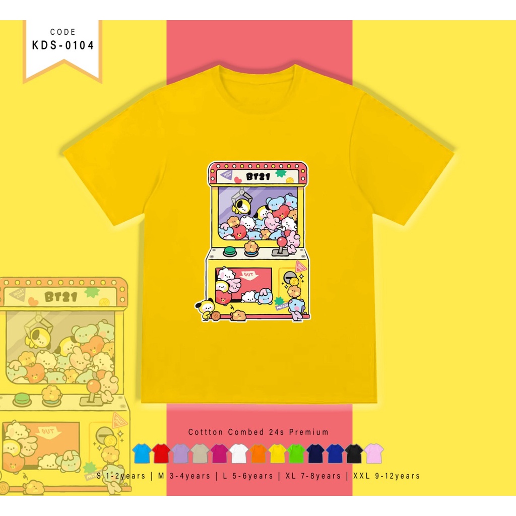 Children's Women's T-Shirt Picture BT21 PLAY CUTE / Korean Children Clothes