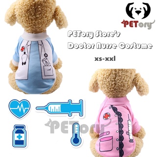PETory Pet Dog Cat Cosplay Costume Doctor Nurse Outfit Clothing Halloween Christmas Dog Clothes Coat