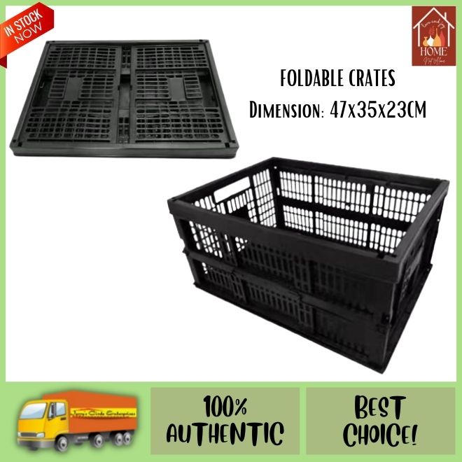 FOLDABLE BASKET PLASTIC STORAGE CRATE/ PLASTIC CRATES/ FOLDABLE CRATES