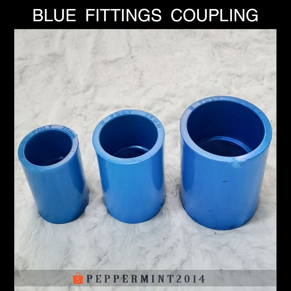 PACK Poly Waterline Fittings Blue Coupling Live Connection Potable