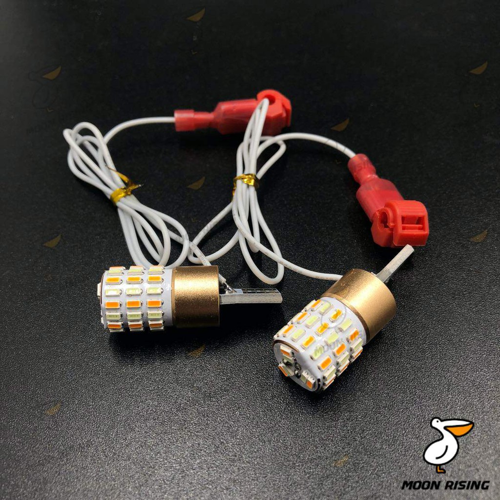 MOTORCYCLE/ CAR T15 DUAL CONTACT SIGNAL LIGHT PARK LIGHT DUAL COLOR FIREFLY STYLE [MOON RISING
