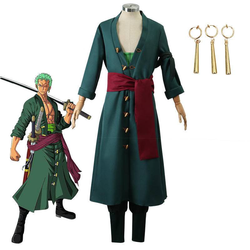 One Piece Roronoa Zoro Cosplay Clothing Anime Two Years Later Straw Hat ...