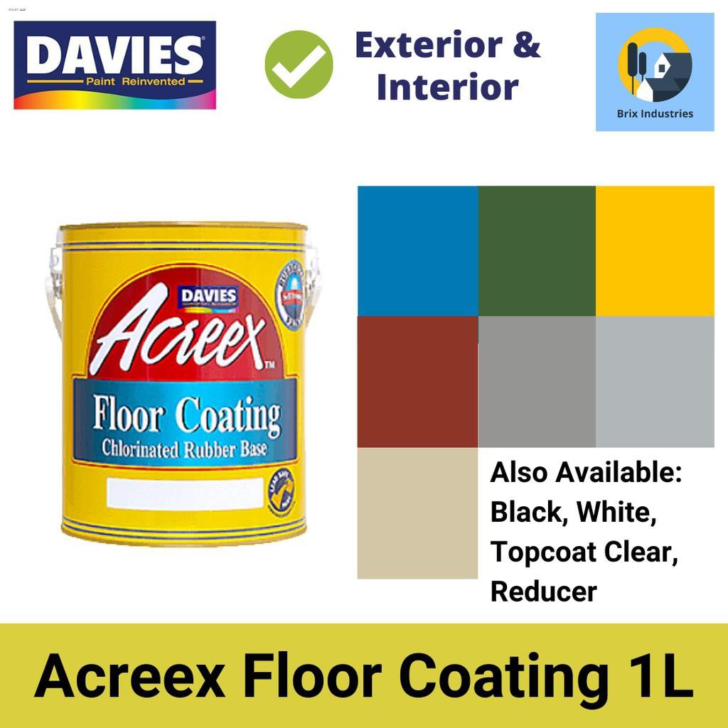 ⊕Davies Acreex Rubberized Floor Paint 1 Liter Acreex Reducer All Colors Available Floor Coating
