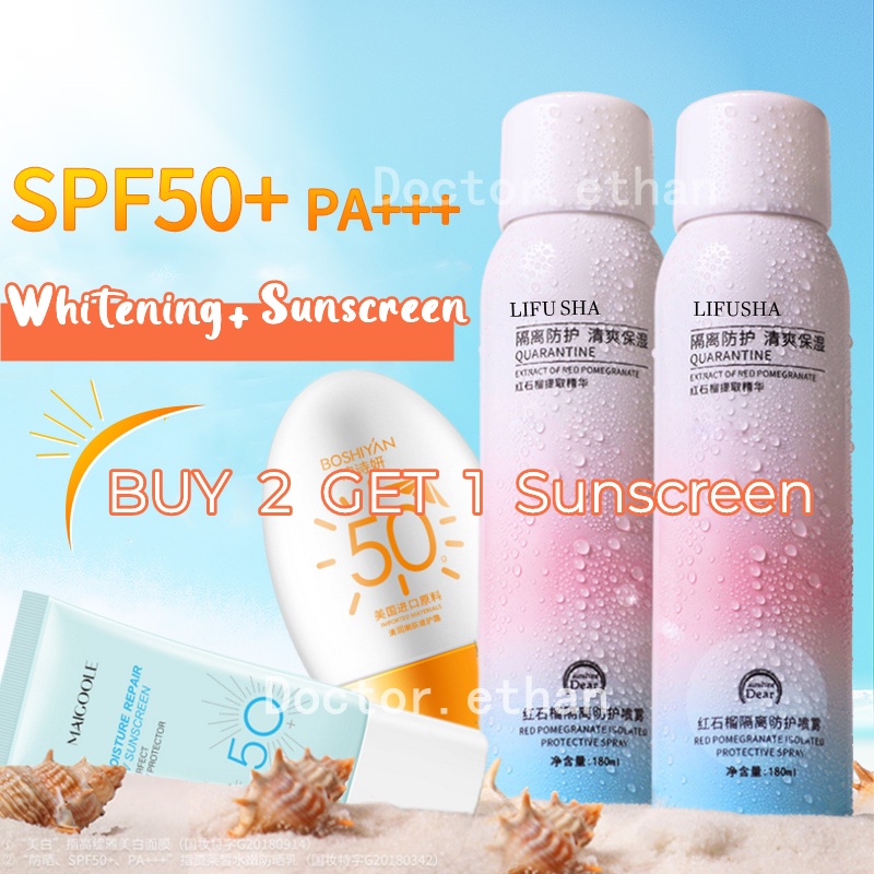 Lifusha Whitening Sunscreen Spray Pomegranate Uv Isolation Protection Sunblock Spray Spf50 6162