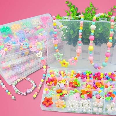 24 grid Beads Set Kids Toy Girls Spacer Beads Bracelet Jewelry Making DIY bracelet kit gift for kids