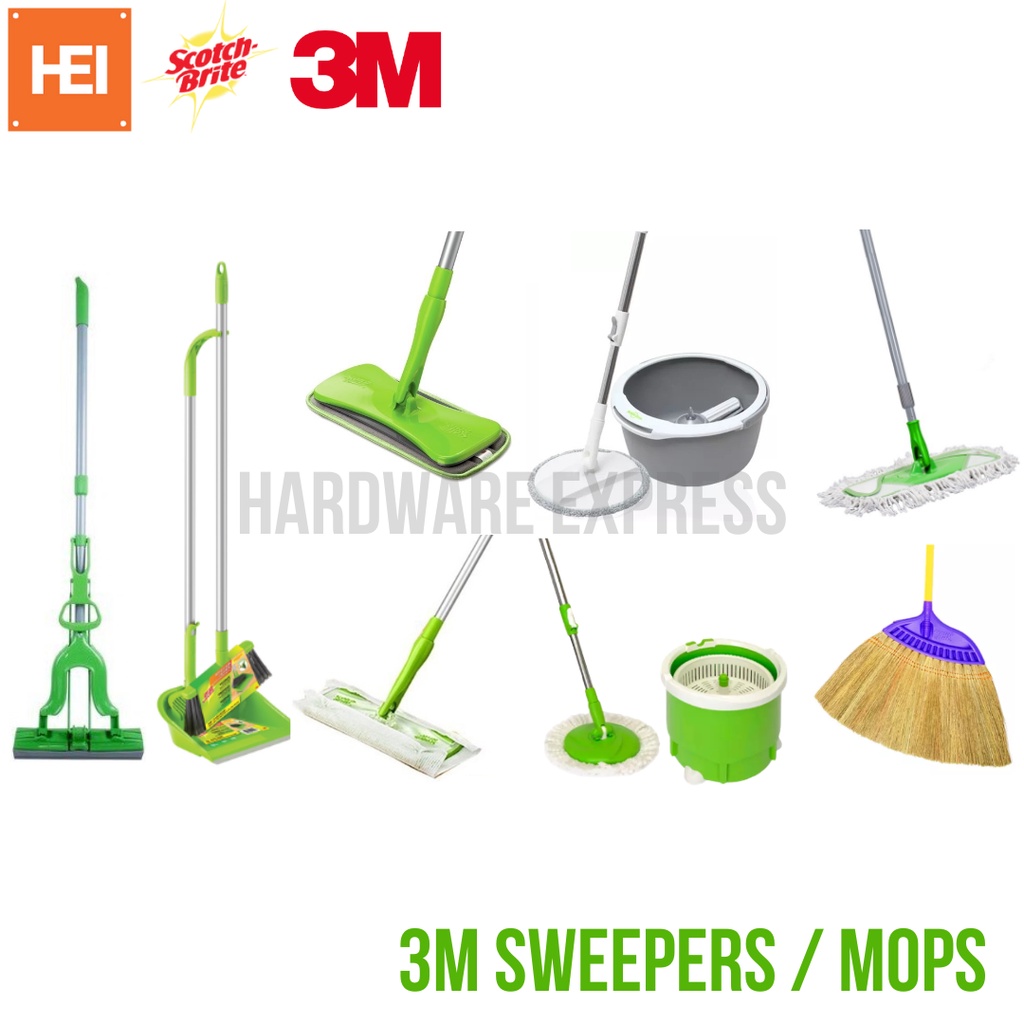 3M Scotch Brite Spin Mop, Easy and Quick Sweeper, Easy Squeeze, Super