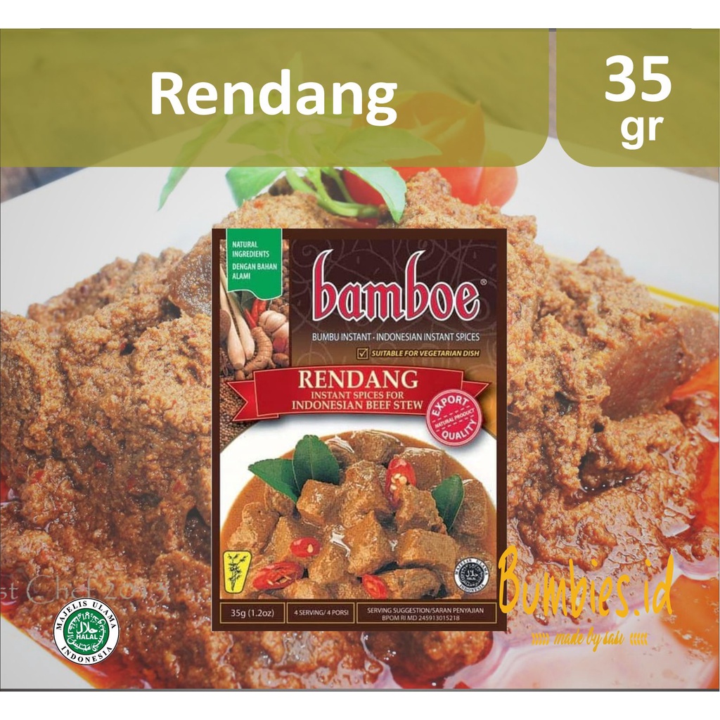 Bamboe Rendang Seasoning | Spice Mix for Indonesian Rendang | Instant ...