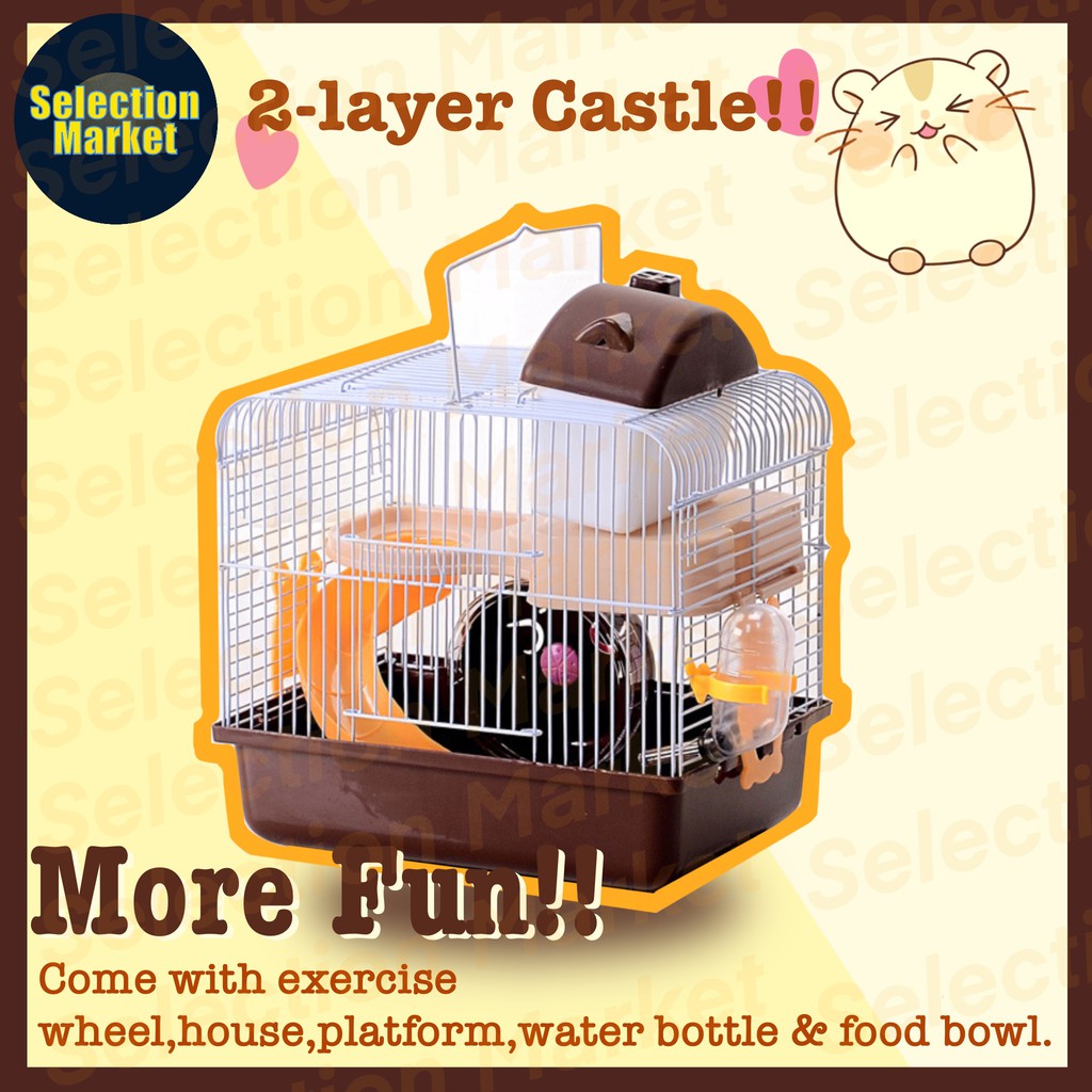 【COD】Double Layers Hamster House Crystal Hamster Castle Luxury Hamster Cage Large Space Pet House #1