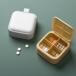 1pc Portable 4 Grids Pill Box Drug Tablet Medicine Storage Box Travel Divider Portable Organizer Storage Case Pill Container #5
