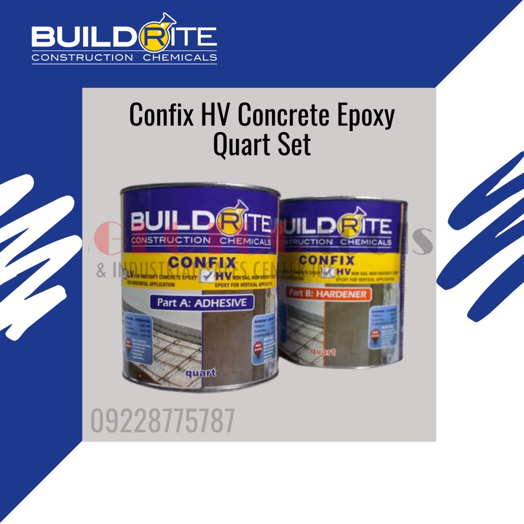 BUILDRITE CONFIX HIGH VISCOSITY (HV) CONCRETE EPOXY QUART SIZE Shopee