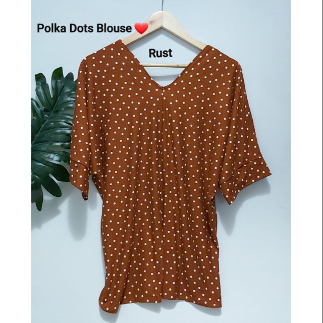 plus size red polka dot blouse