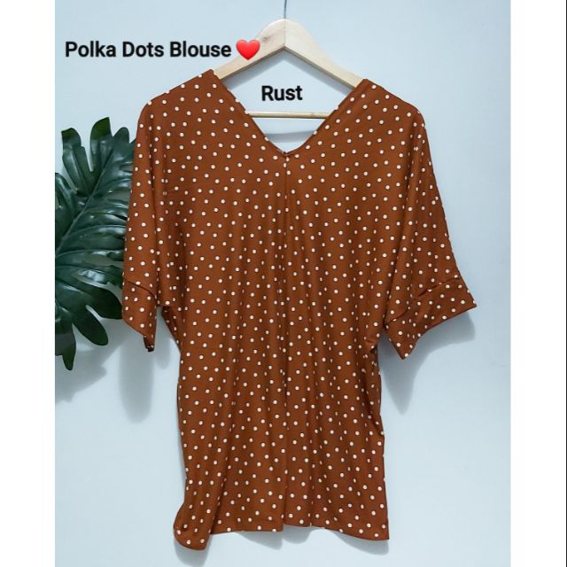 plus size red polka dot blouse