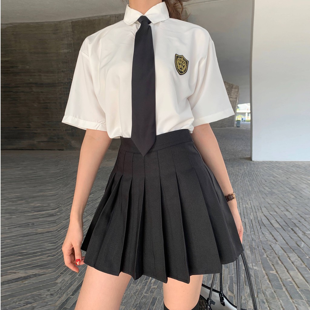 【READY STOCK】JK set Japanese college han edition loose pleated skirt ...