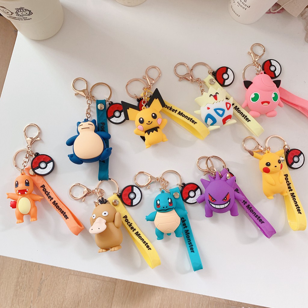 Cute pokemon Keychain doll cartoon Pikachu Pikachu Eevee charmander snorlax Togepi Squirtle
