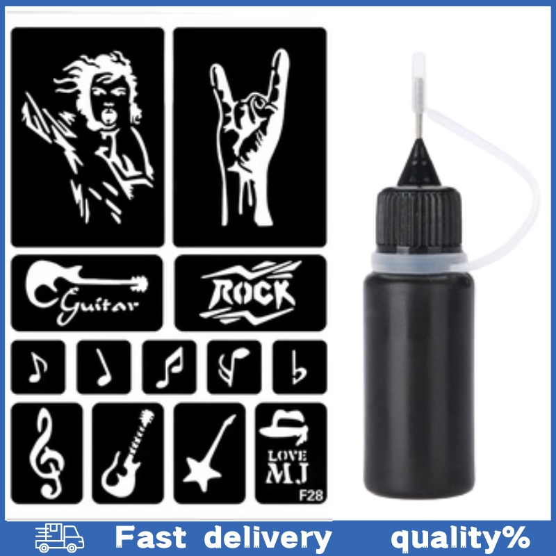 DIY Tattoo Ink Kit SemiPermanent Tattoo Set Withvaried Tattoo Stencils Natural Long Lasting 4