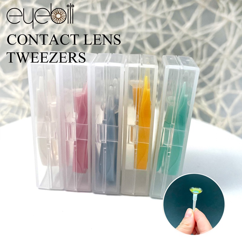Portable Contact Lens Applicator Inserter Tool Kit Tweezers Mint