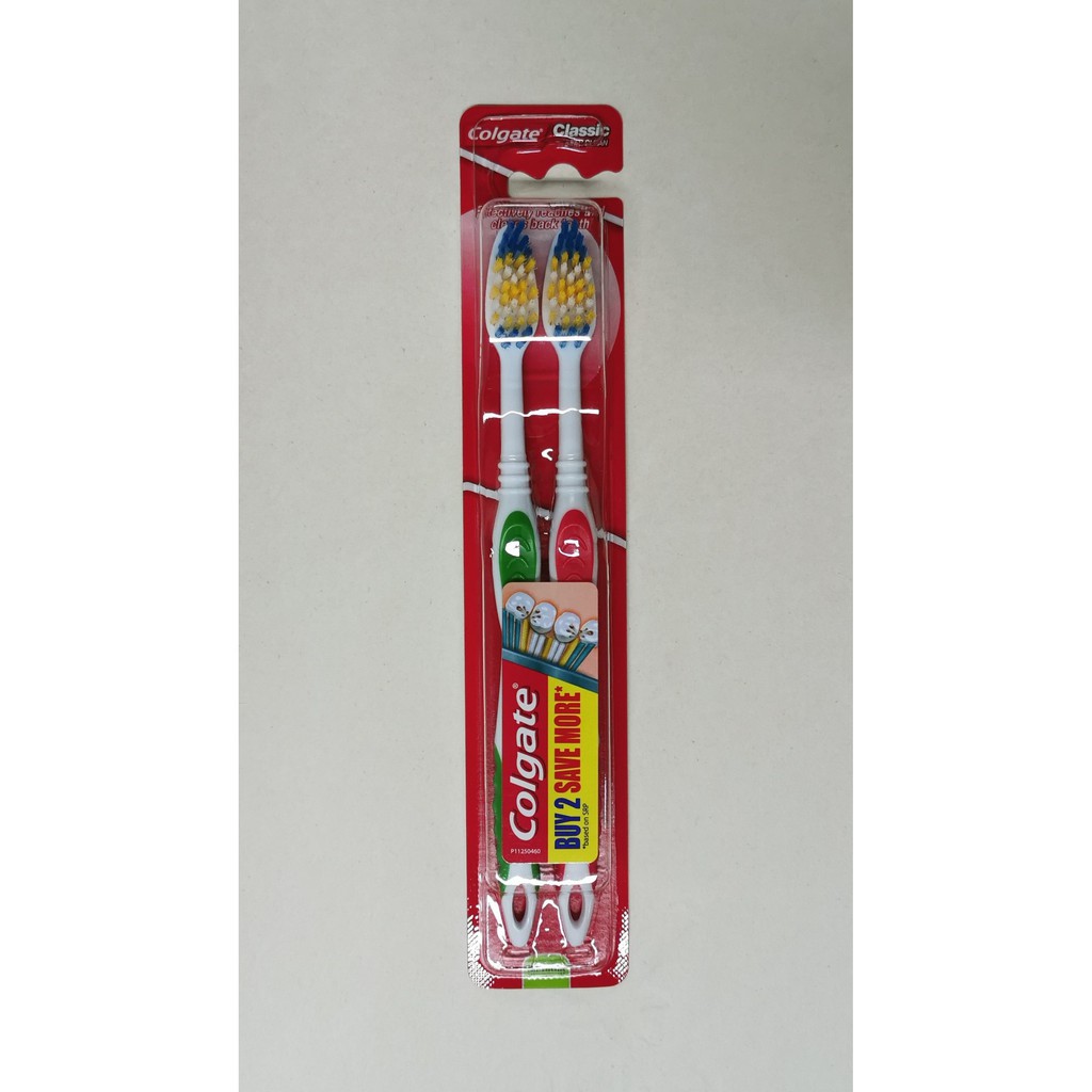 Colgate Classic Clean Twin Pack Toothbrush Medium Shopee Philippines 1347