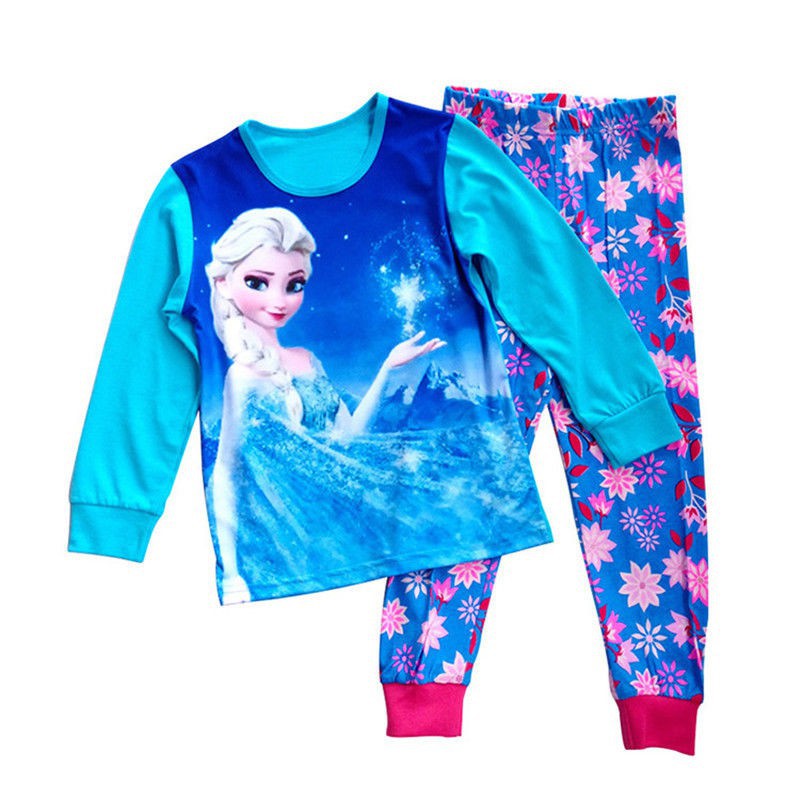 Child Baby Kids Girls Frozen Elsa Anna Pyjamas  Sleepwear 