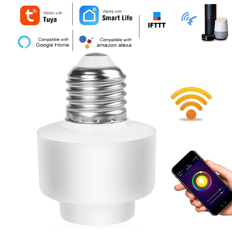 Tuya Smart Life WiFi Light Socket Lamp Holder for E26 E27 Led Bulb Google Home