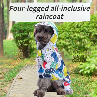 Dog raincoat four-legged waterproof all-inclusive clothes small and medium-sized dog poncho pet supplies