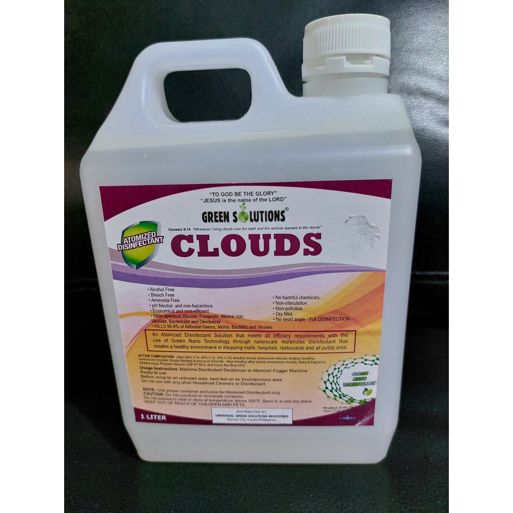 Green Solutions Clouds Atomized Disinfectant (Fogging Solution) 1 Liter