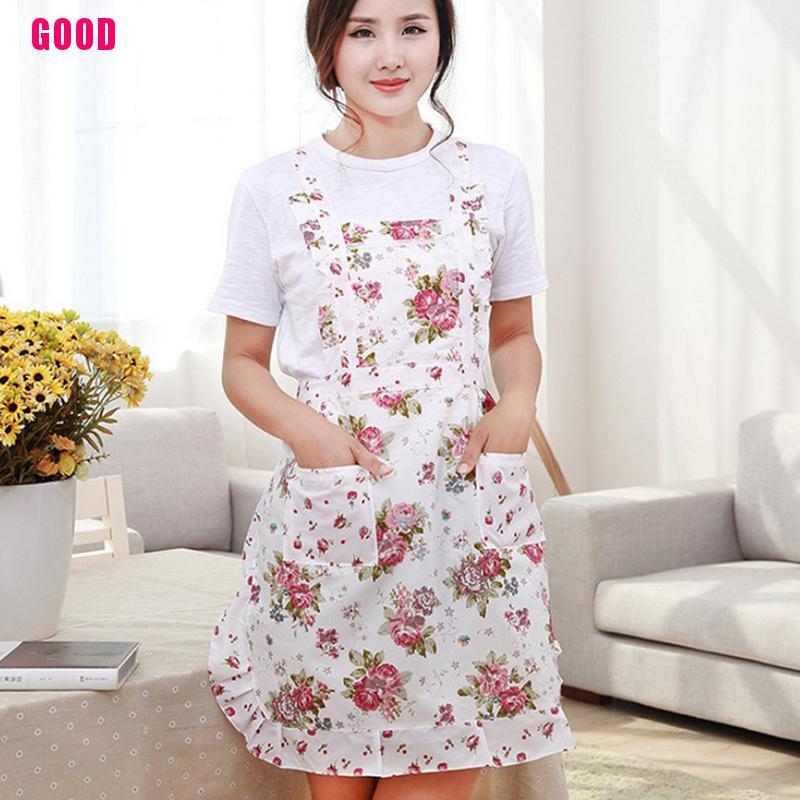 [GOOD]Lady Kitchen Apron Dress Restaurant Home Kitchen For Pocket Cooking  Funny Apron