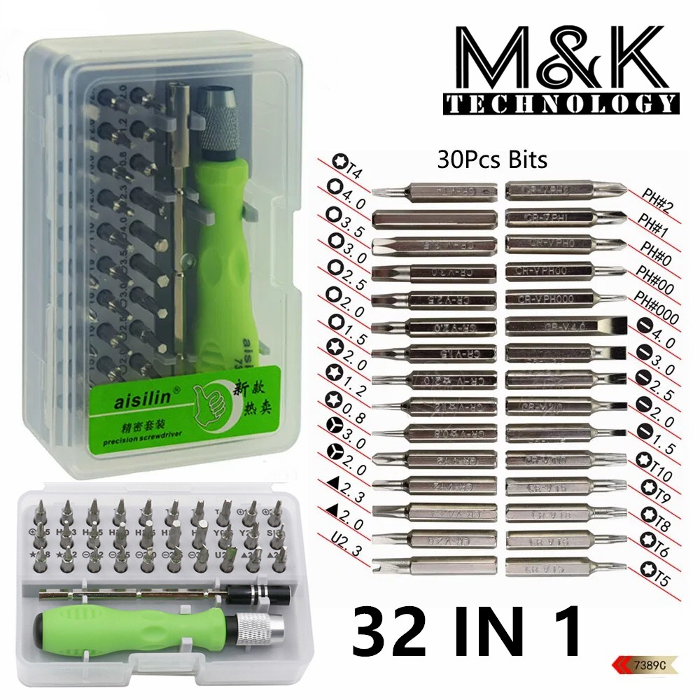PC and Electronic Devices Precision Screwdriver Set 32 in 1 Magnetic Driver Bit Set Mini Screwdriver Set Small Screwdriver Set for Phone 