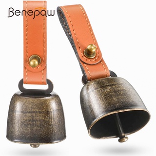 Benepaw Metal Bells For Dog Collars Cat Cow Leather Strap Copper Pet Collar Bell Tracker Noise Makers Choker Training Supplies