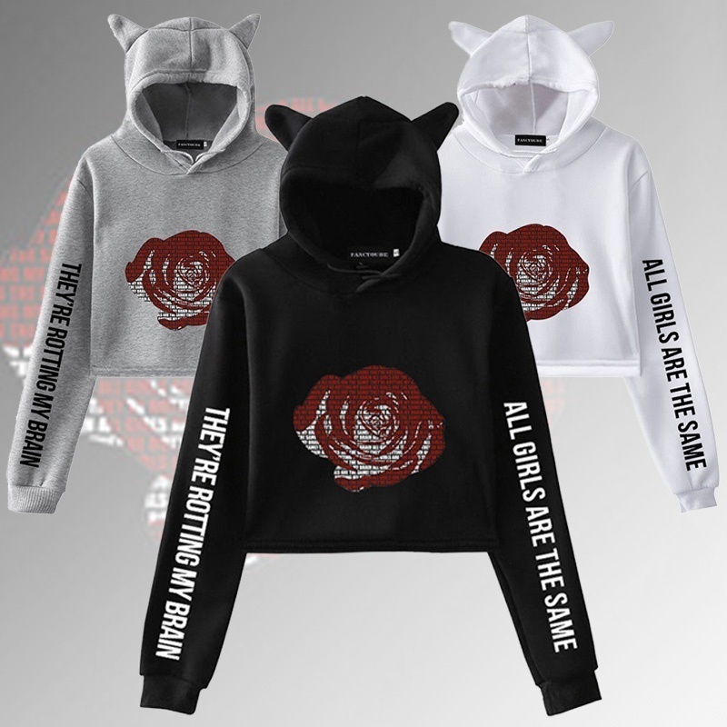 crop top hoodie shopee