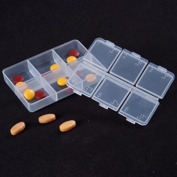 6 Grids Medicine Storage Box Mini Travel Pill Case Container Portable healthy