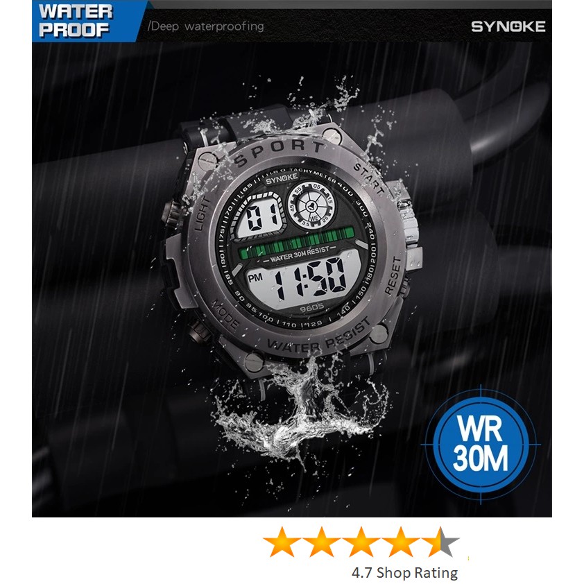 Original Synoke Waterproof Digital Sports Men's Watch Gift Shopee