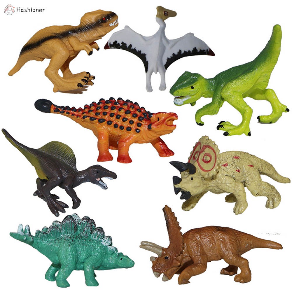8 Pcs/set Dinosaur Toy Set Plastic Dinosaur Model Action Figures Gift