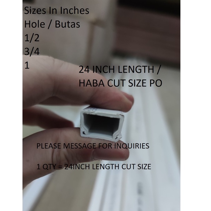 Generic PVC Molding / Moulding Sizes 1/2 , 3/4 Or 1 Inch (Butas